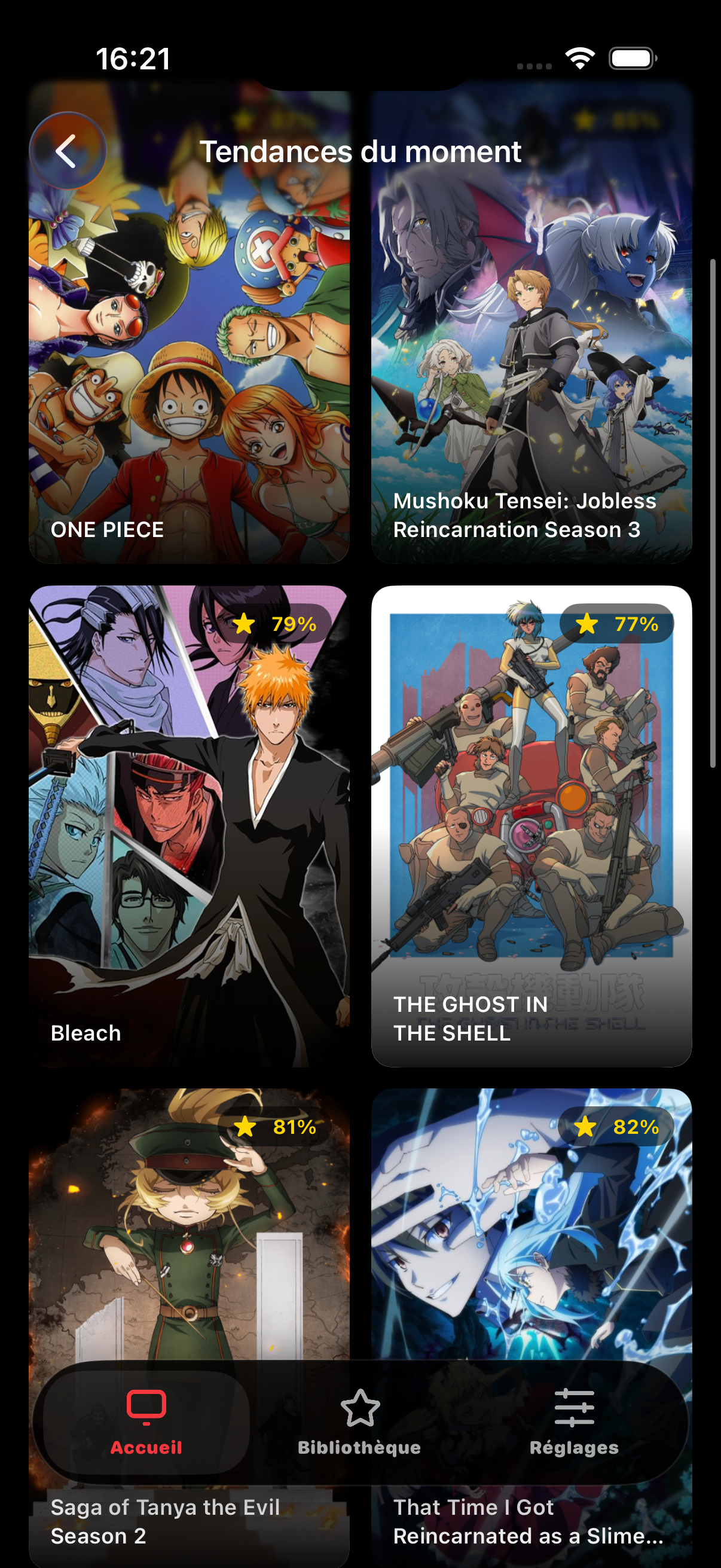 9Anime TV browsing screen